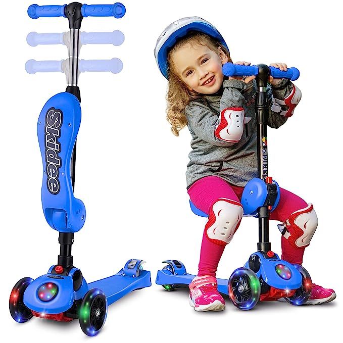 2-in-1 Scooter for Kids with Folding Removable Seat Zero Assembling – Adjustable Height Kick Sc... | Amazon (US)