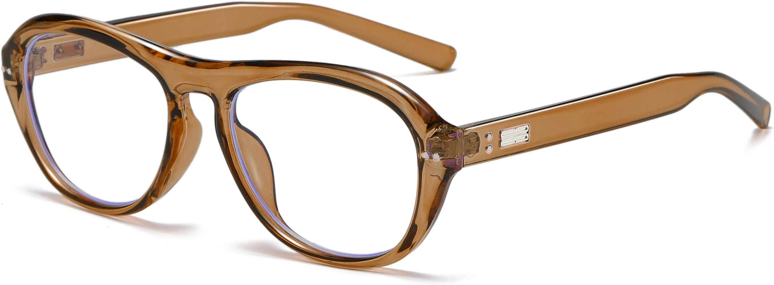 Retro Oval Glasses for Women Men Trendy Round Blue Light Glasses 70s Computer Eyeglasses | Amazon (US)