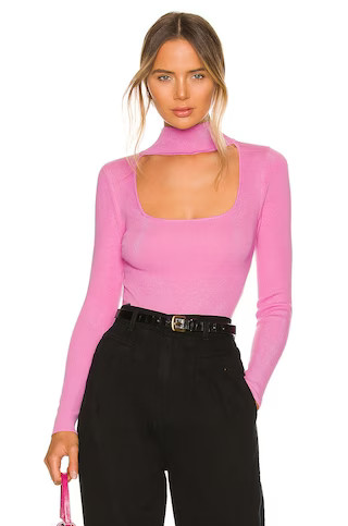 superdown Victoria Square Neck Bodysuit in Pink from Revolve.com | Revolve Clothing (Global)