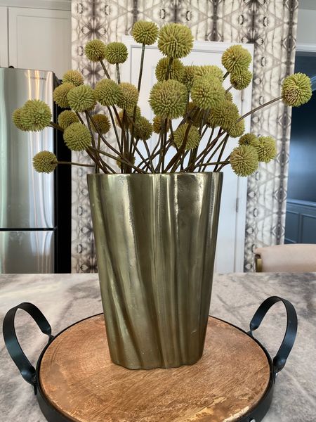 Kitchen island decor, Ballard designs vase and target faux stems, brass vase kitchen decor table centerpiece 

#LTKstyletip #LTKhome #LTKFind