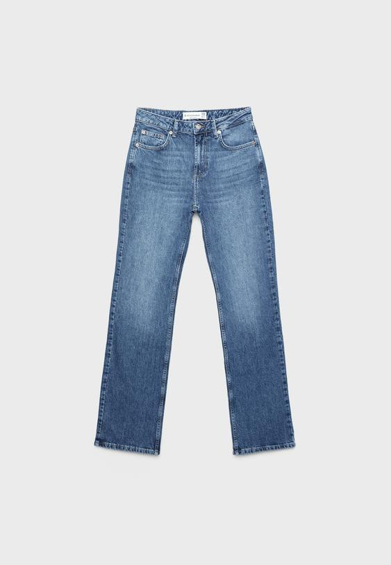 D98 straight-leg vintage effect jeans - Women's fashion | Stradivarius United Kingdom | Stradivarius (UK)