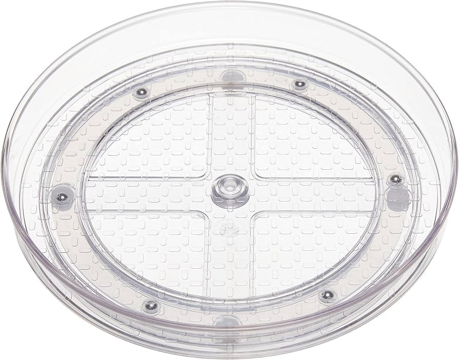 Amazon Basics 2 Tier Lazy Susan Turntable Organizer, 9" Diameter, 2-Pack, Clear | Amazon (US)