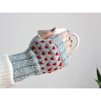 Heart Fingerless Gloves For Women Valentines Day Gifts Her | Etsy (US)