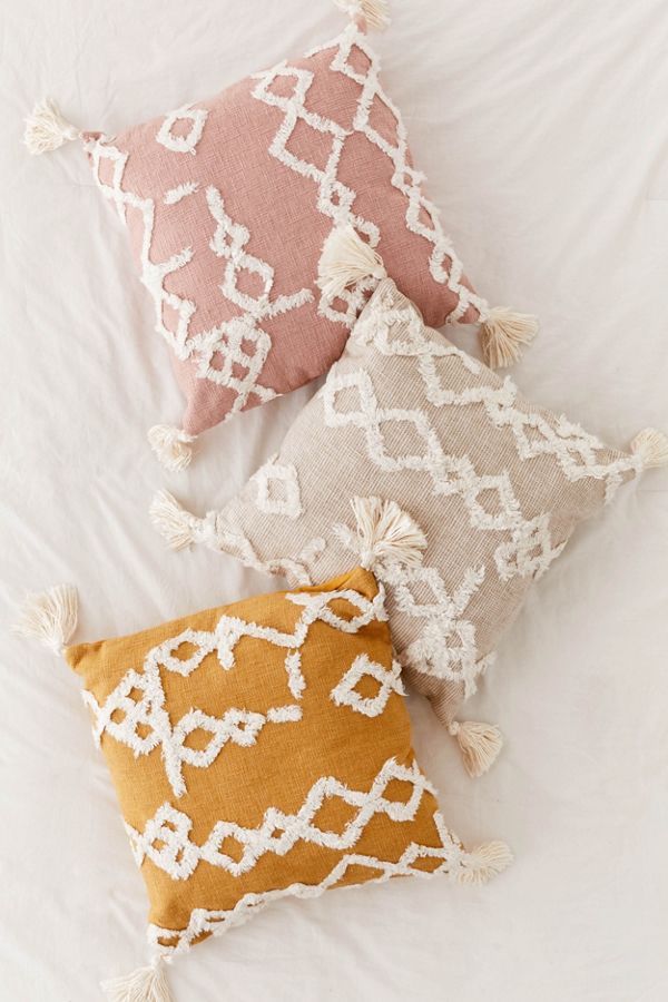 Geo Tufted Tassel Throw Pillow | Urban Outfitters (US and RoW)