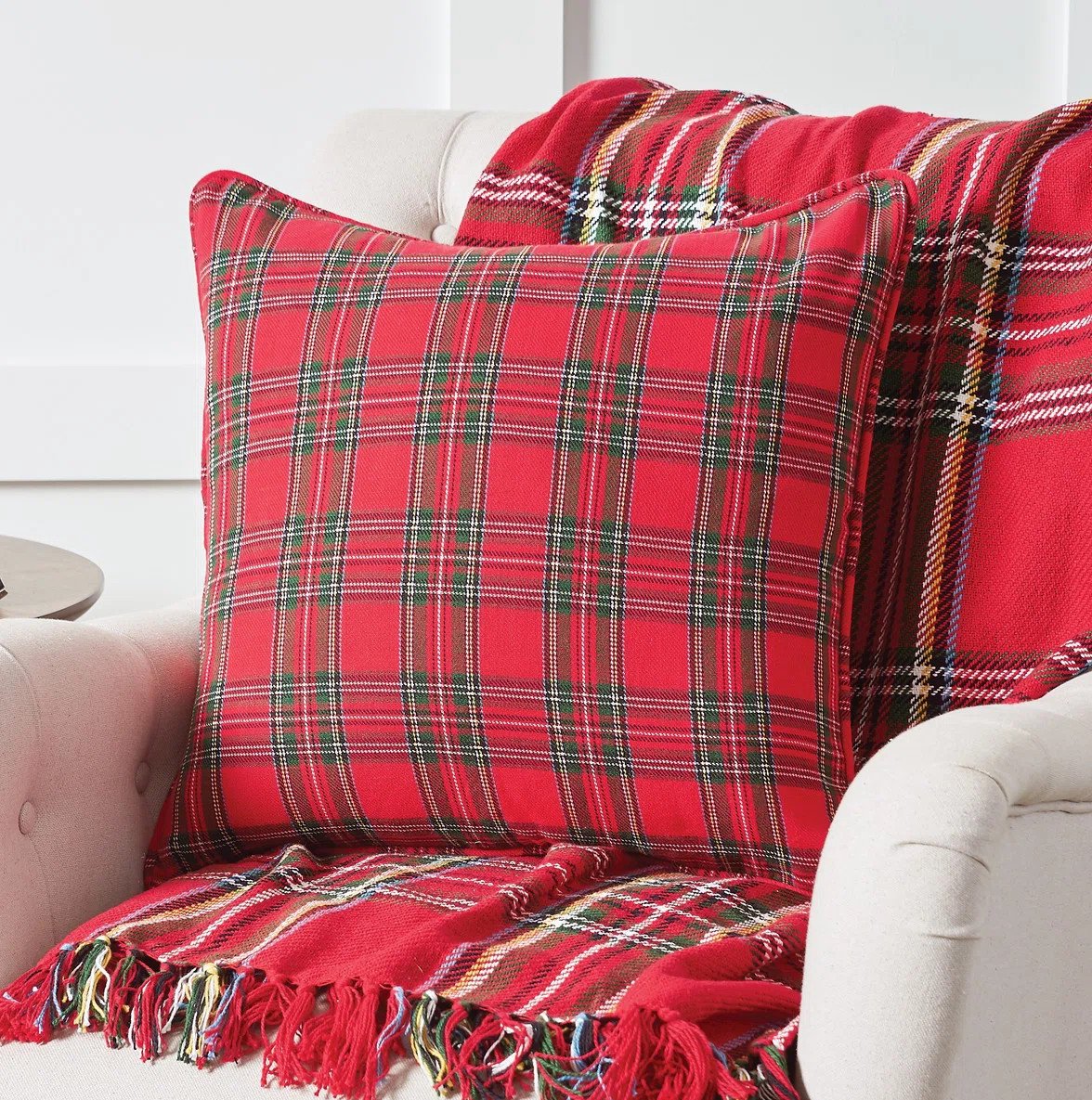 Clairmont Plaid Cotton Throw Pillow | Wayfair North America
