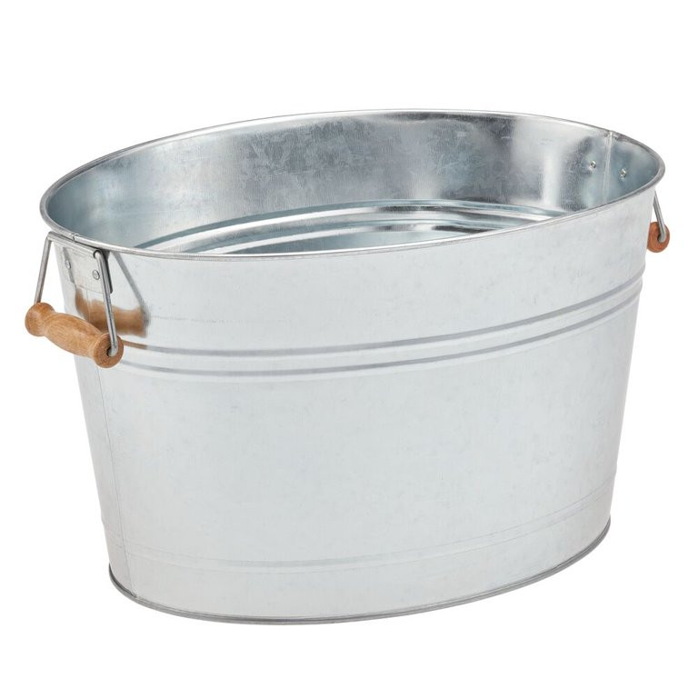 mDesign Large Metal Beverage Tub Oval Cooler for Beer, Wine, Ice, and Drinks, Portable 4.75 Gallo... | Walmart (US)