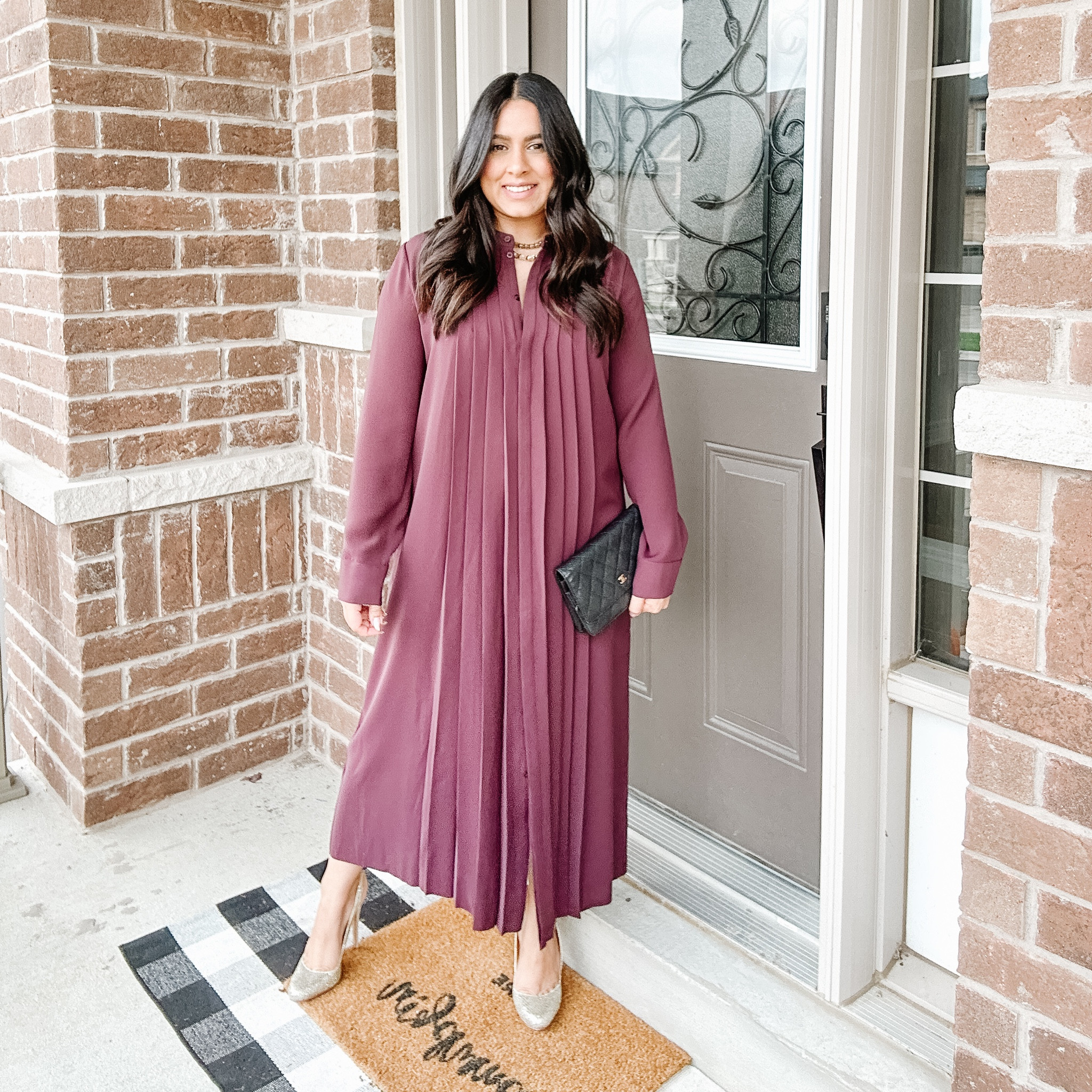 aritzia flowy dress Tuberose Longsleeve Dress