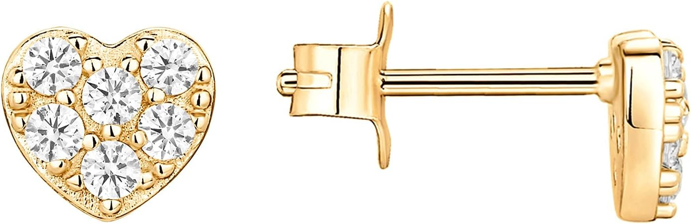 PAVOI 14K Gold Plated 925 Sterling Silver Stud Earrings for Women - Dainty Geometrical Bar Triang... | Amazon (US)