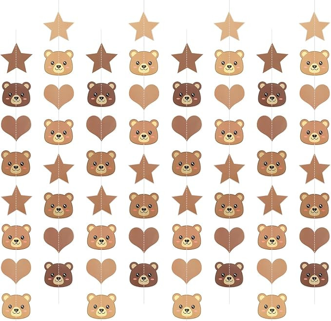 Bear Birthday Party Decorations, Animal banner for Gender Reveal Birthday Wedding Baby Shower Bea... | Amazon (US)