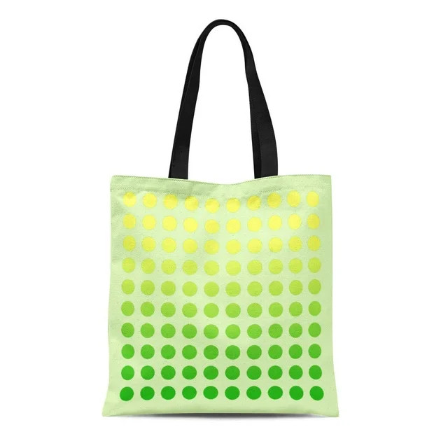 KDAGR Canvas Tote Bag Yellow Pattern Green Polka Dot Interior Designer Home Stylist Reusable Hand... | Walmart (US)