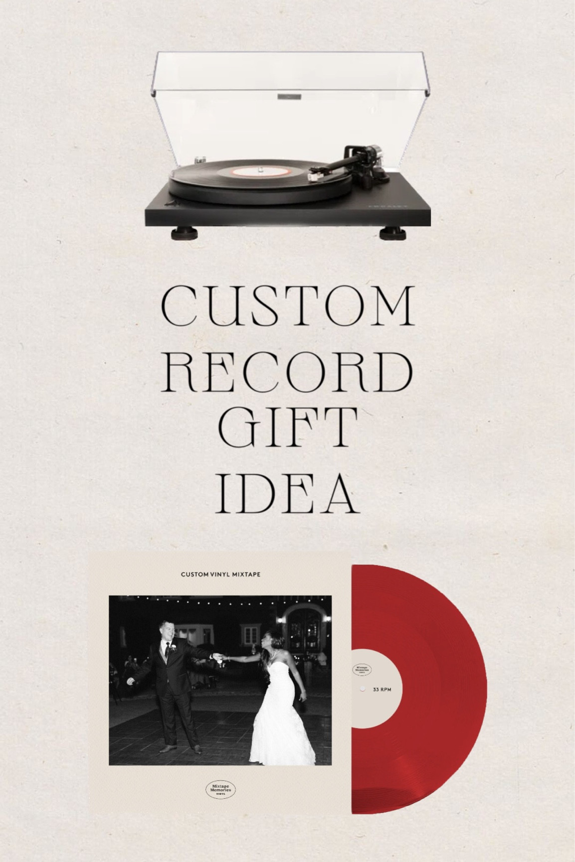 My favorite gift I’ve ever given! I got my husband this custom vinyl made with our wedding songs and a wedding photo on the cover! I also paired it with a record player and it’s been amazing to grow our record collection since then! 

#LTKhome #LTKfamily #LTKwedding