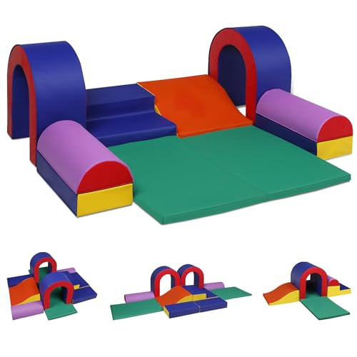 TODEFULL 10 Piece Foam Climbing Blocks, Soft Climbing Toys for Toddlers, Lightweight Baby Climbing Gym, Indoor Baby Activity Play Set for Crawling Climbing and Sliding | Amazon (US)