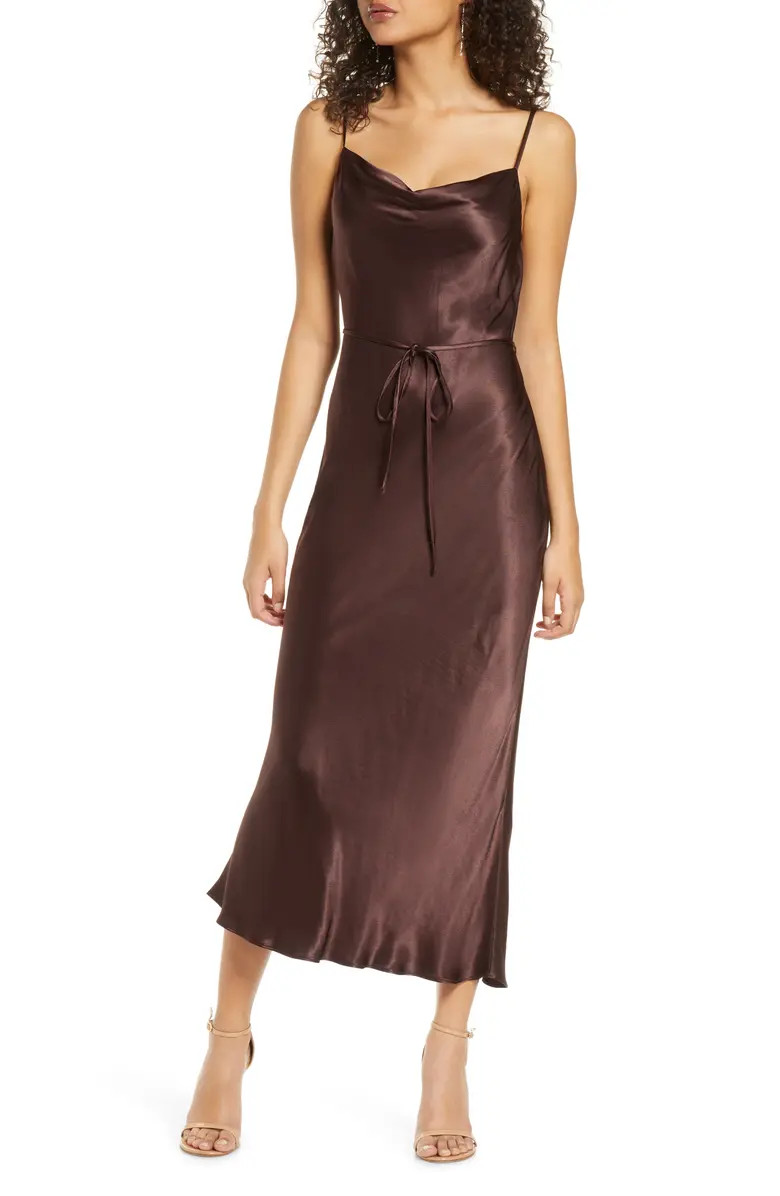 Cowl Neck Midi Slipdress | Nordstrom