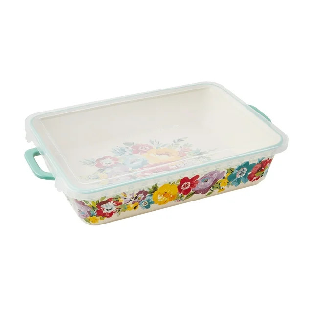 The Pioneer Woman Ceramic 9x13 Baker with Lid, Sweet Romance | Walmart (US)