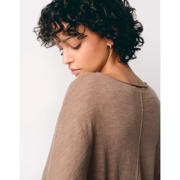 Linen Cotton Slash Neck Batwing Jumper | The White Company UK & ROW