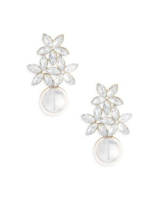 Best Day Floral Faux Pearl Earrings in 18K Gold Plate | Bloomingdale's (AU)
