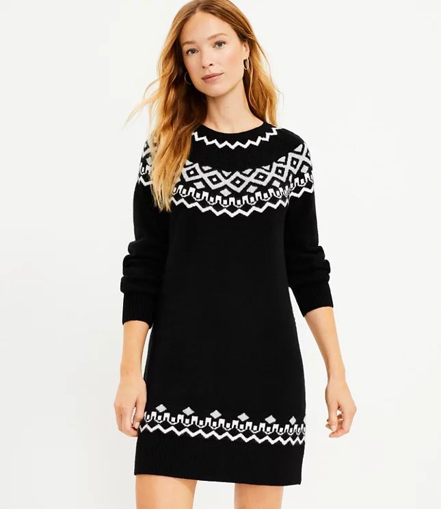 Fair Isle Sweater Dress | LOFT