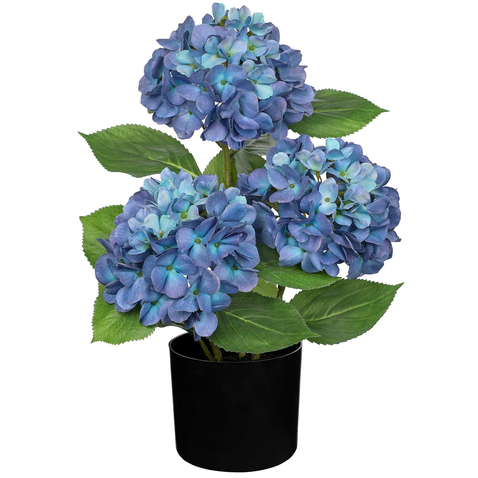 Hollyone Blue Hydrangea Artificial Flowers in Pot Large Silk Hydrangeas Flowers Fake Flowers Arra... | Amazon (US)
