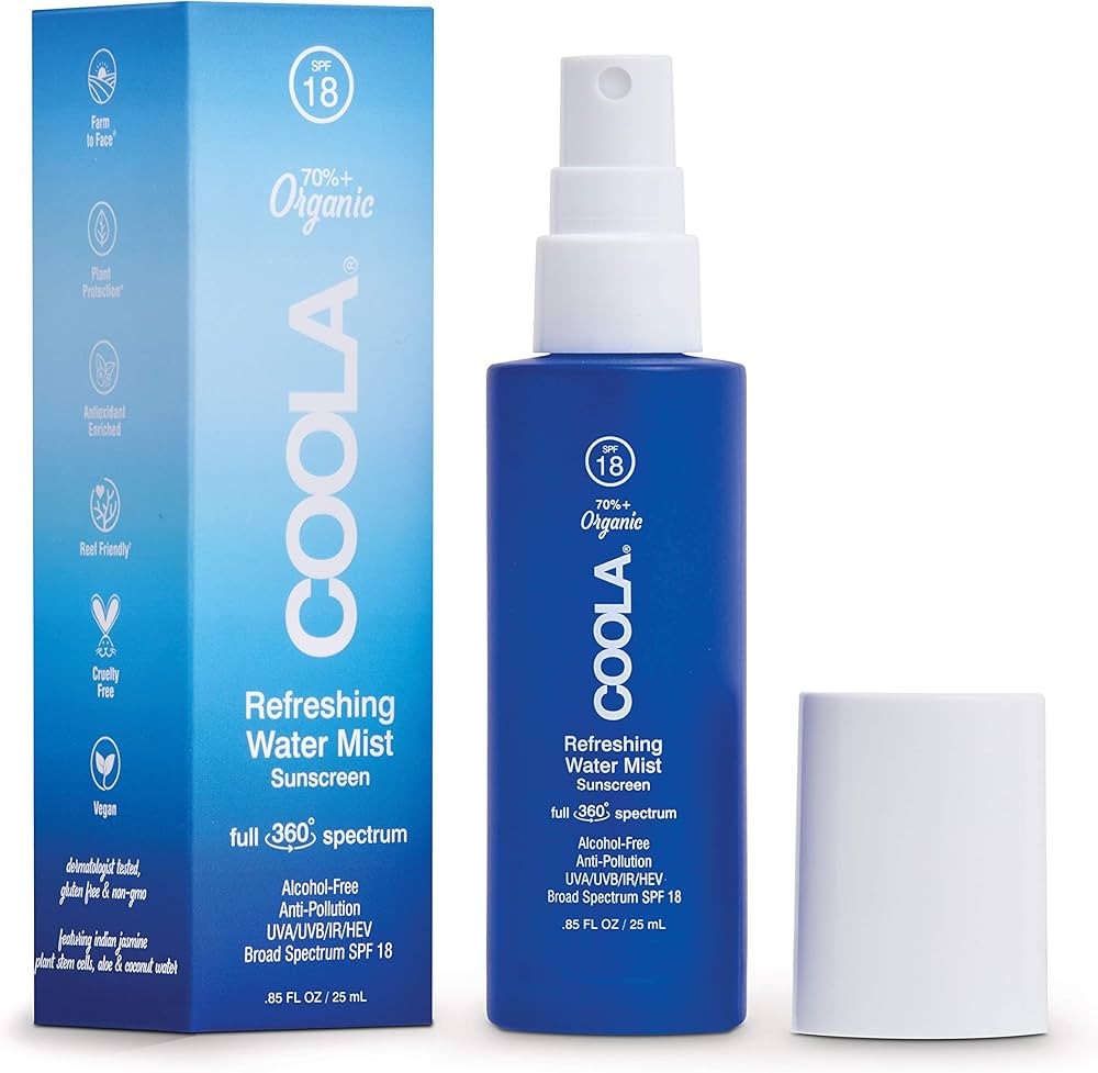 COOLA Organic Refreshing Water Mist Face Moisturizer With SPF 18, Dermatologist Tested Face Sunsc... | Amazon (US)