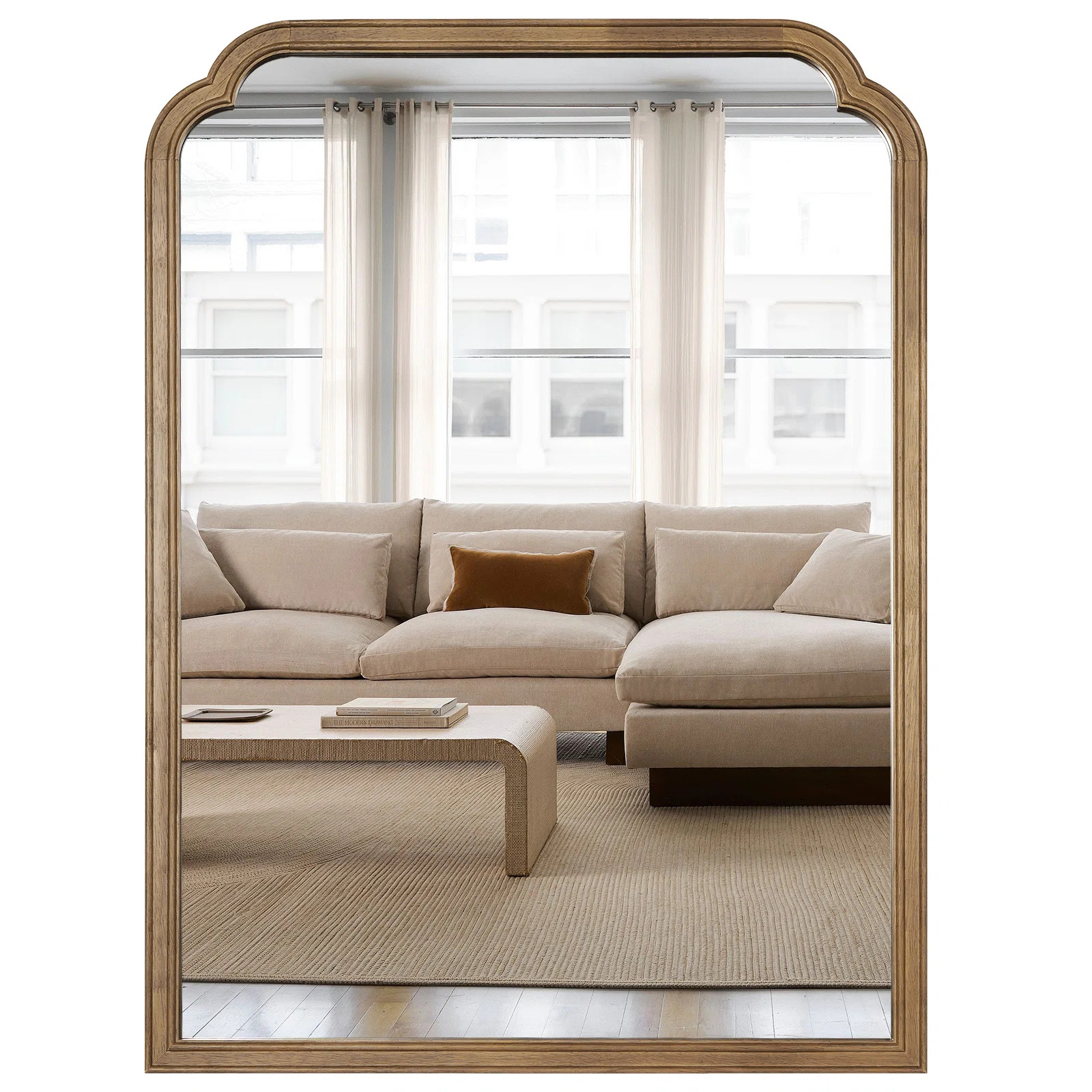 Ancalin Wood Accent Wall Mirror for Bathroom Bedroom Decorative Mirror | Wayfair North America