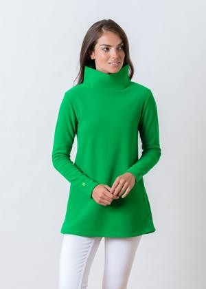 Cobble Hill Turtleneck in Terry Fleece (Kelly Green) | Dudley Stephens