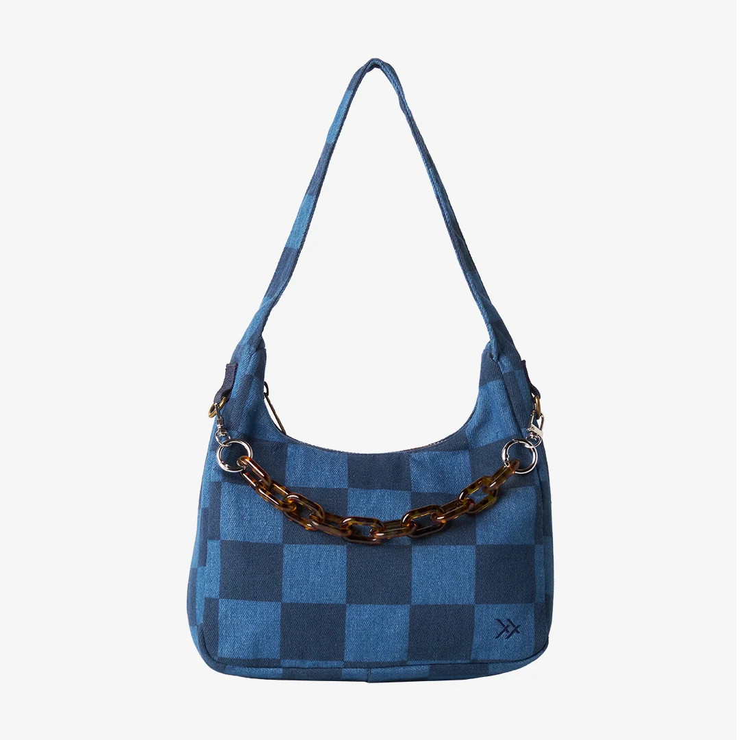 Denim Check - Penny Shoulder Bag | Thread Wallets