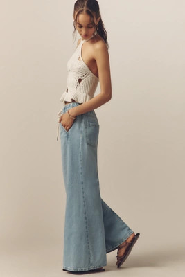 The Adi Pull-On Mid-Rise Flare Jeans by Pilcro | Anthropologie (US)