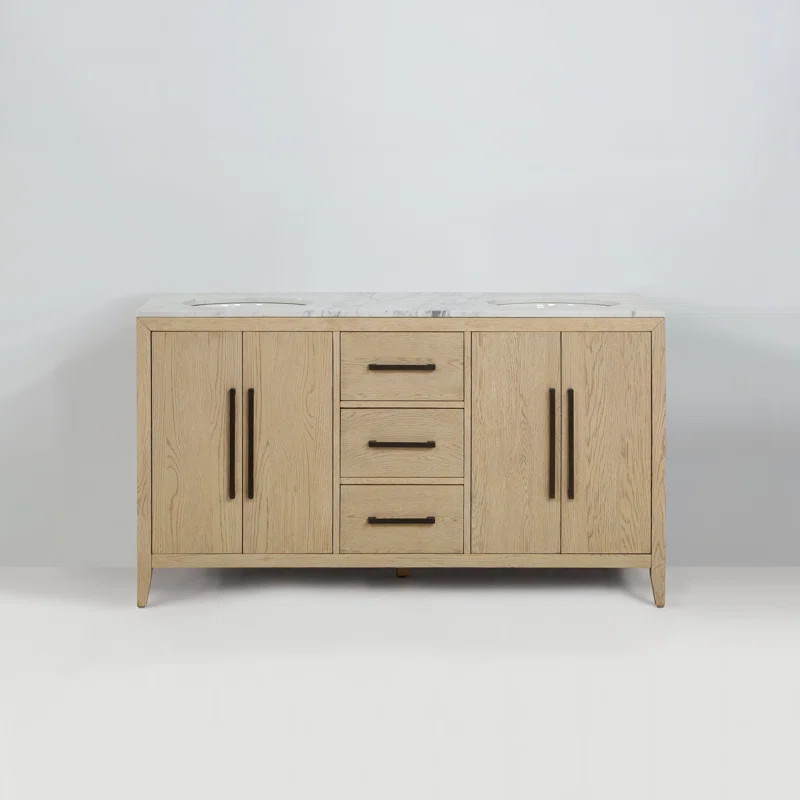 Alsup 60" Double Bathroom Vanity with Quartz Top | Wayfair North America