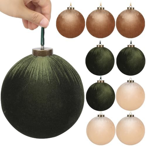 9 PCS Velvet Christmas Balls Ornaments 4inch& 6inch Christmas Large Ball Set for Xmas Tree Decor,... | Amazon (US)