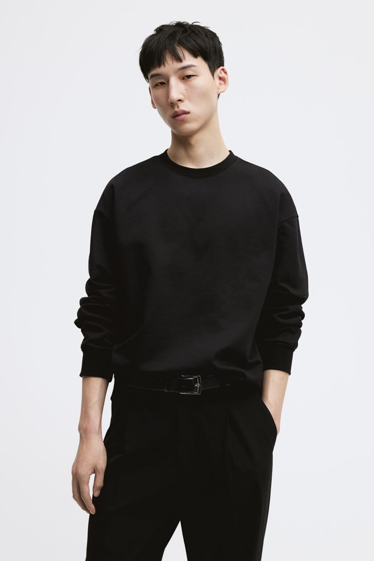 Loose Fit Sweatshirt - Black - Men | H&M US | H&M (US + CA)