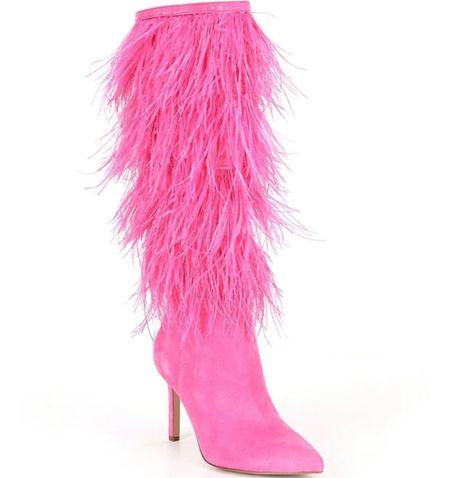 True to size and on sale - boots under $100, feather boots, pink boots, statement shoes, affordable shoes, affordable boots 