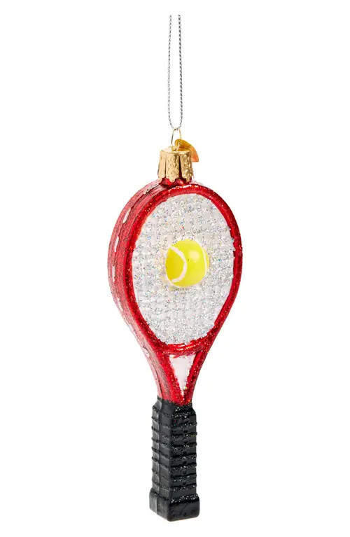 Old World Christmas Red Tennis Racquet Glass Ornament in Red/Silver/Yellow at Nordstrom | Nordstrom