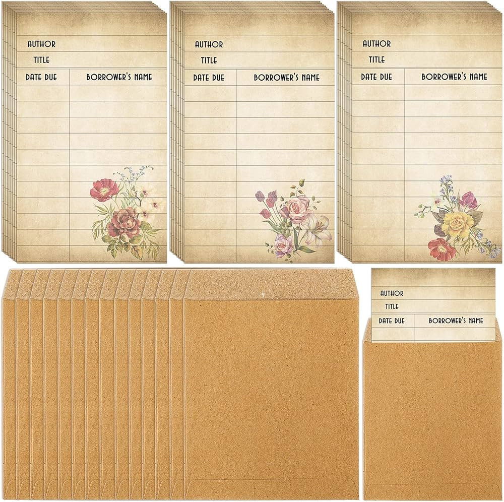 120 Set Library Book Pockets and Library Book Checkout Books Library Cards Catalog Checkout Cards... | Amazon (CA)
