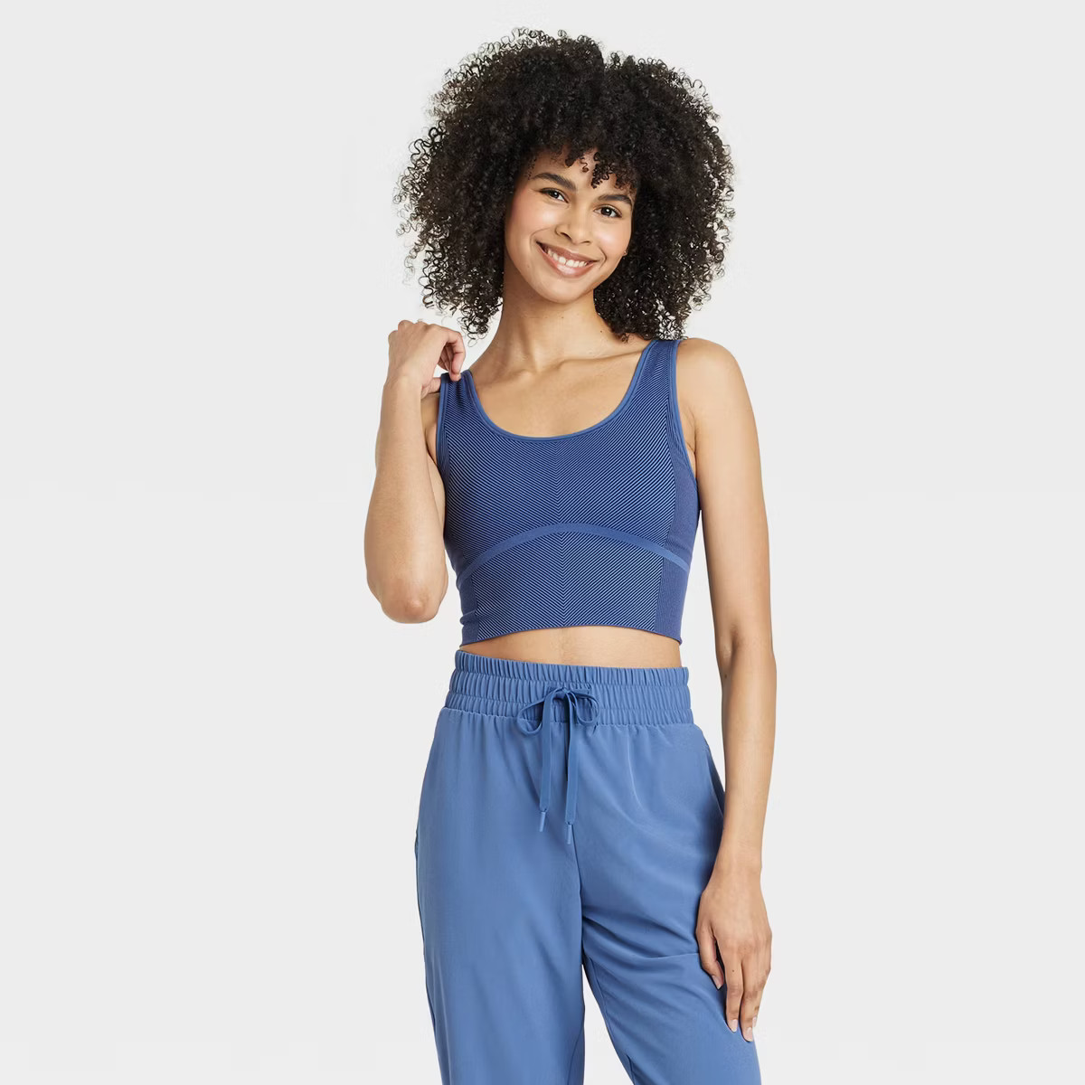 Women's Seamless Cropped Tank Top - All In Motion™ Navy Blue S | Target