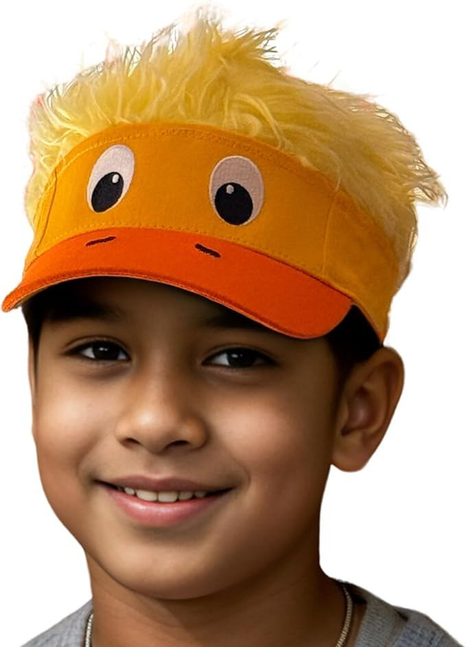 Popfizzy Funny Duck Hat with Wig, Spiked Hair Cap, Boys & Girls' Adjustable One Size Halloween Ba... | Amazon (US)