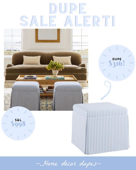 I shared this new skirted ticking stripe ottoman DUPE not too long ago but wanted to call out that now you can get it for up to 20% OFF! 🙌🏻

Serena & Lily Harrison skirted ottoman $998 but get 20% OFF with code: NEWLEAF

Dupe skirted ottoman $395 but now marked down to $316 with 20% OFF code: WEEKEND20 for all orders $499+ and 15% OFF with code: WEEKEND15 for all orders $499 and under!

#LTKstyletip #LTKhome #LTKsalealert