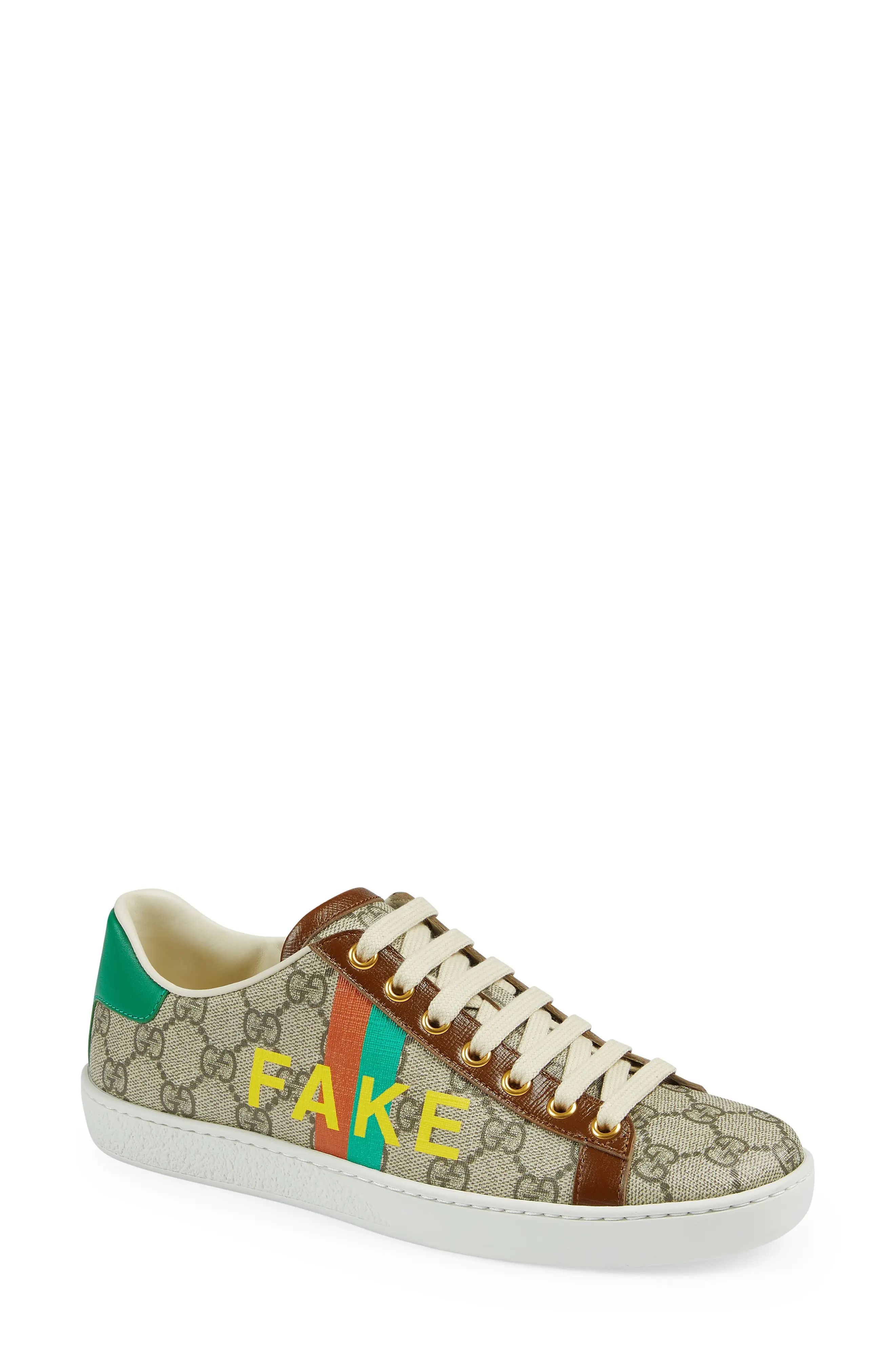 Women's Gucci Ace Fake/not Gg Supreme Sneaker, Size 9US - Brown | Nordstrom