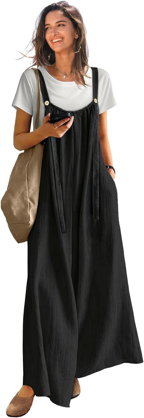 YESNO Casual Wide Leg Jumpsuits for Women Boho Floral Pleated Overalls Rompers Summer Outfits wit... | Amazon (US)