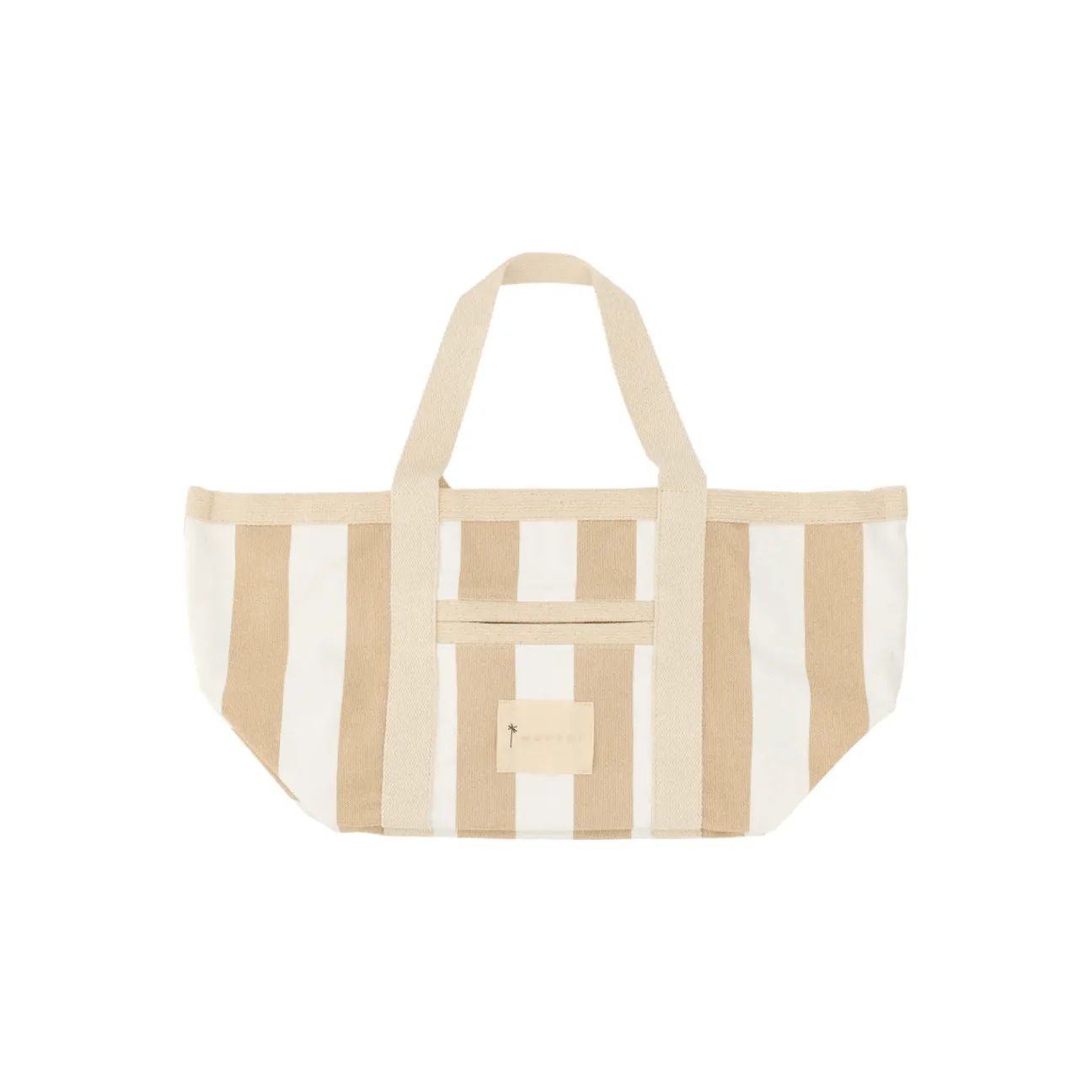 manebi tote bag canvas white and beige stripes | minnow