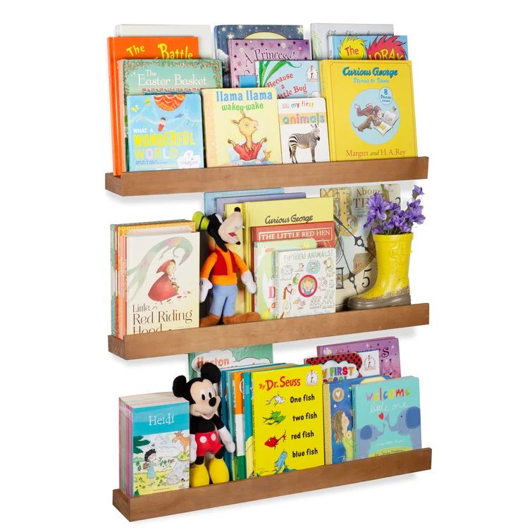 Quidong Harriet Bee 2'' H Solid Wood Pine Standard Kids Bookcase (Set of 3) | Wayfair North America