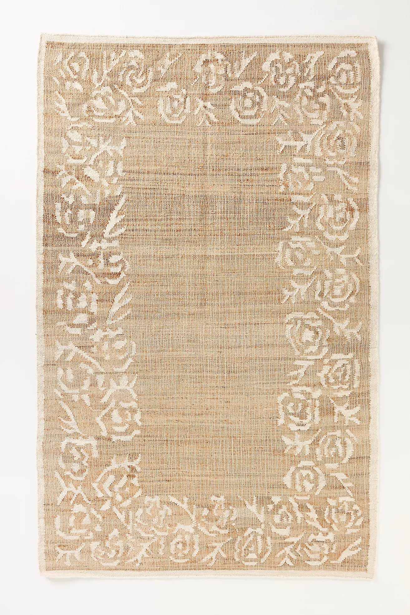 Bloom Jute Flatwoven Floral-Border Rug | Anthropologie (US)