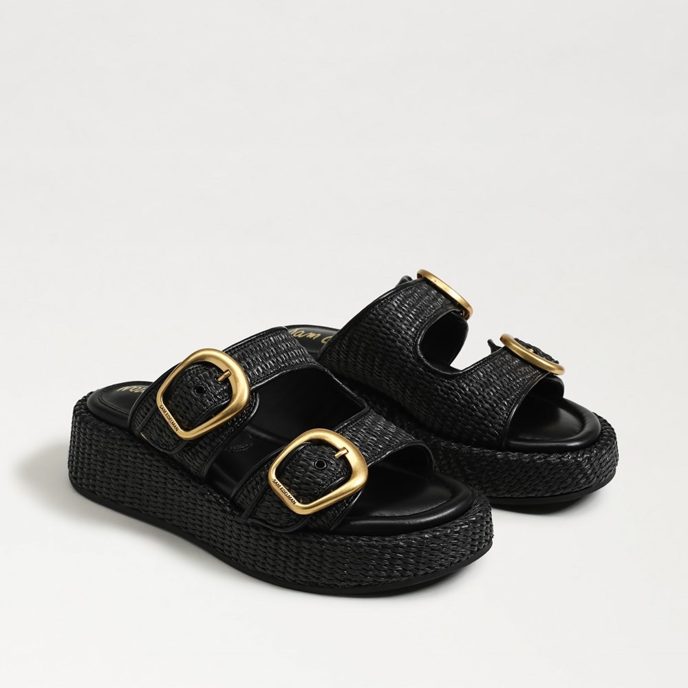 Sam Edelman Nerissa Platform Slide Sandal Black Basketweave 8.5 | Sam Edelman CA