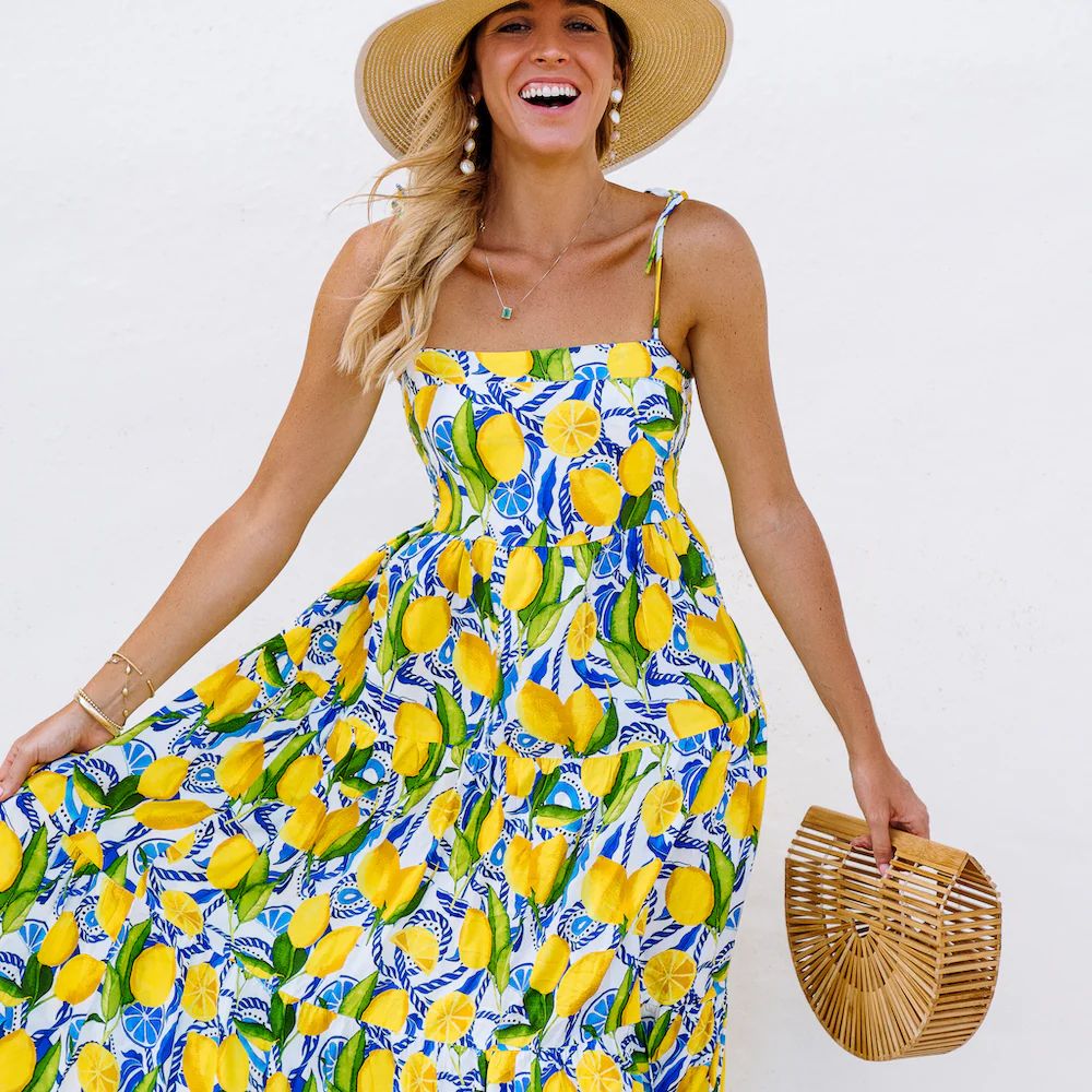 The Positano - Resort Dress by Kenny Flowers | Lemon Print Maxi Dress | Kenny Flowers