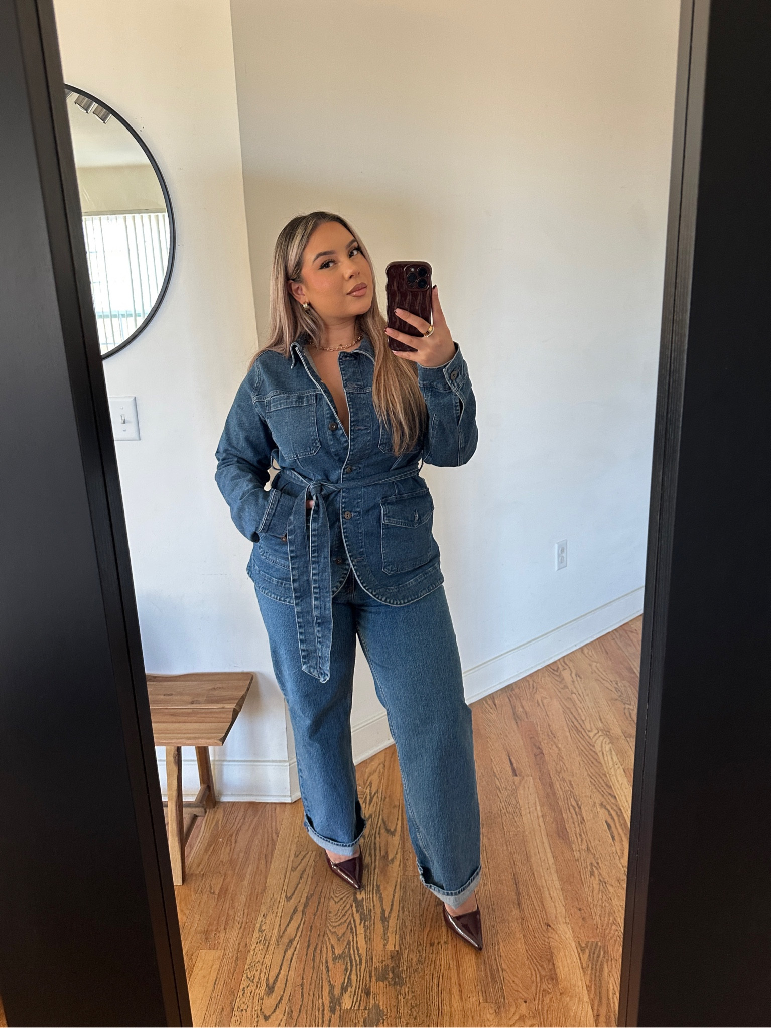 Denim on Denim Fall/Thanksgiving/Friendsgiving Outfit Inspo🦃🤎

Wrap Jacket: M 
Jeans: Curve 30 (Dark Marble)

#LTKMidsize #LTKStyleTip #LTKSeasonal