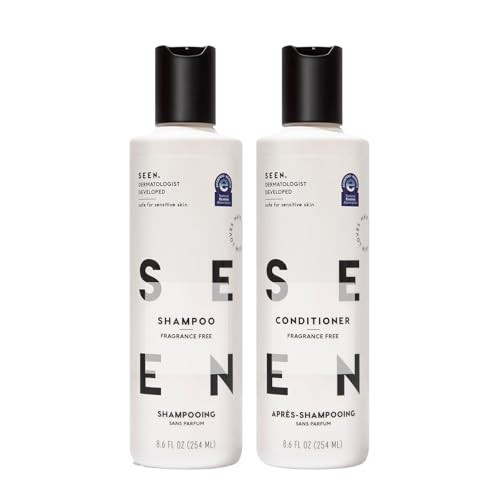 SEEN Shampoo & Conditioner Bundle, Fragrance-Free - Non-Comedogenic Hair Care Set, Dermatologist-Developed, Safe for Sensitive, Eczema & Acne-Prone Skin | Amazon (US)