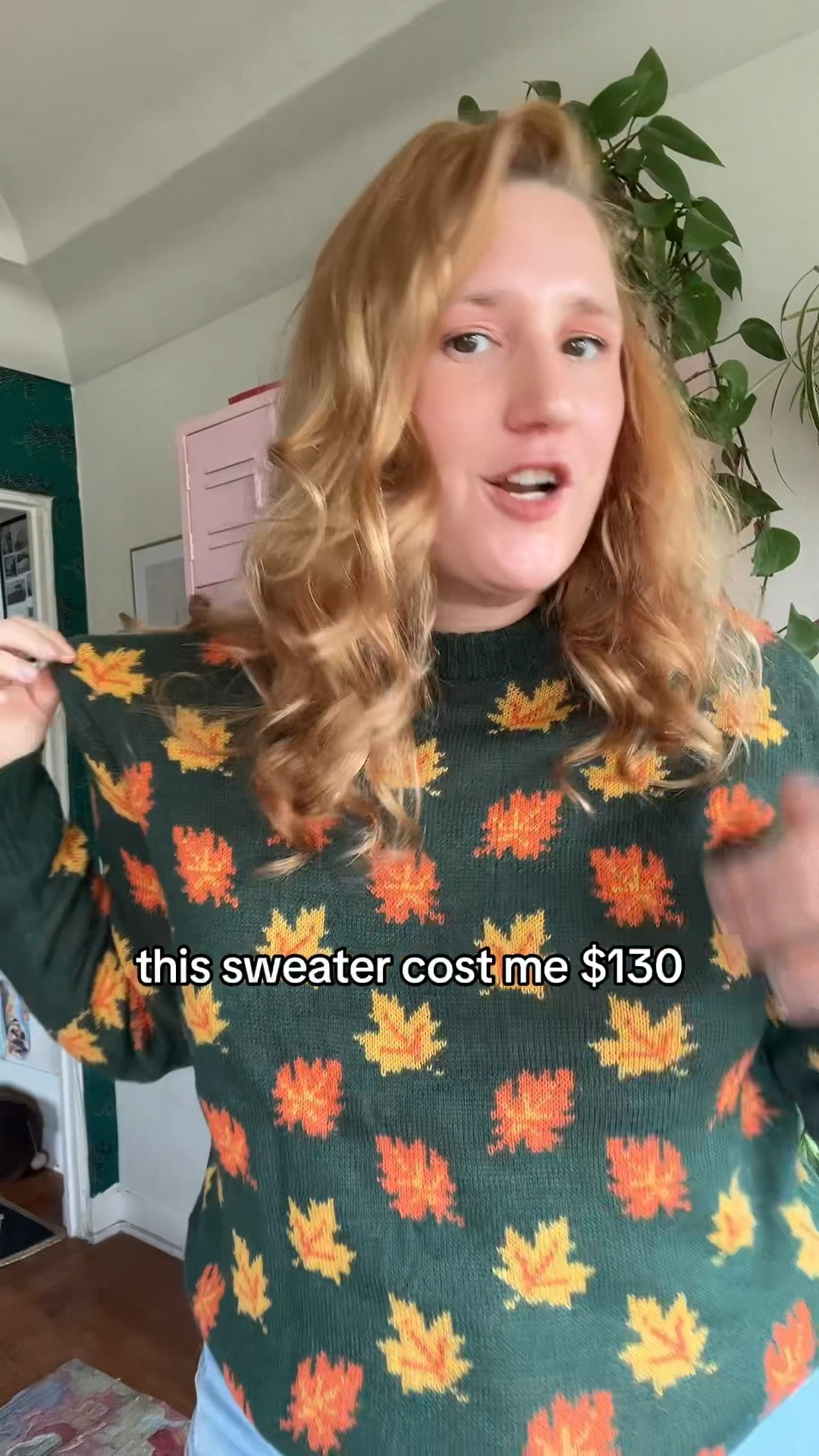The print is really iconic 😭i found an $11 alternative to the viral KJP sweater. Be warned the quality wont be the same as the OG sweater but it's so affordable!! #leafsweater #fallsweater #dupe #kieljamespatrick #fallvibes #falloutfits #fallstyle 