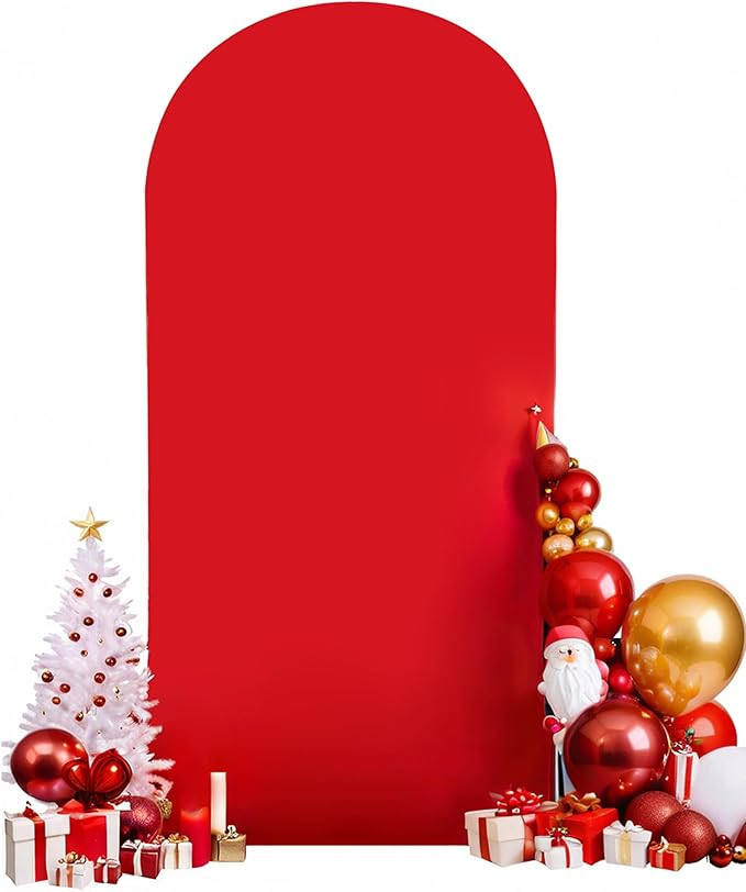 HEMMOTOP Red Arch Cover 7.2 ft, Spandex Wedding Balloon Stretchy Arch Backdrop for Photo, Circle ... | Amazon (US)