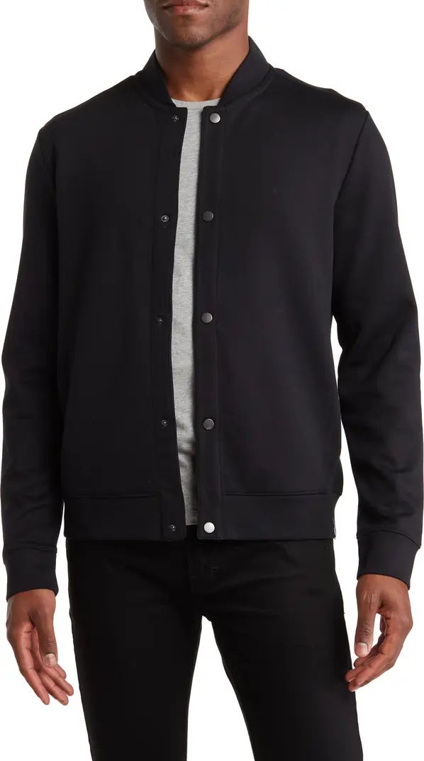 Long Sleeve Sleek Fleece Snap Bomber Jacket | Nordstrom Rack