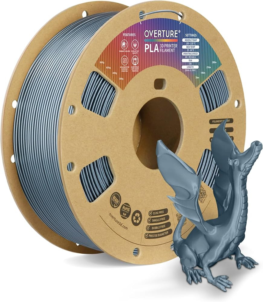 OVERTURE PLA Filament 1.75mm, Neatly Wound 3D Printer Filament 1kg Spool (2.2lbs), Dimensional Ac... | Amazon (US)