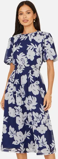 Flower Stretch Mesh Midi Dress | Nordstrom